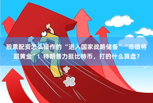 股票配资怎么操作的 “进入国家战略储备”“市值将超黄金”！特朗普力挺比特币，打的什么算盘？