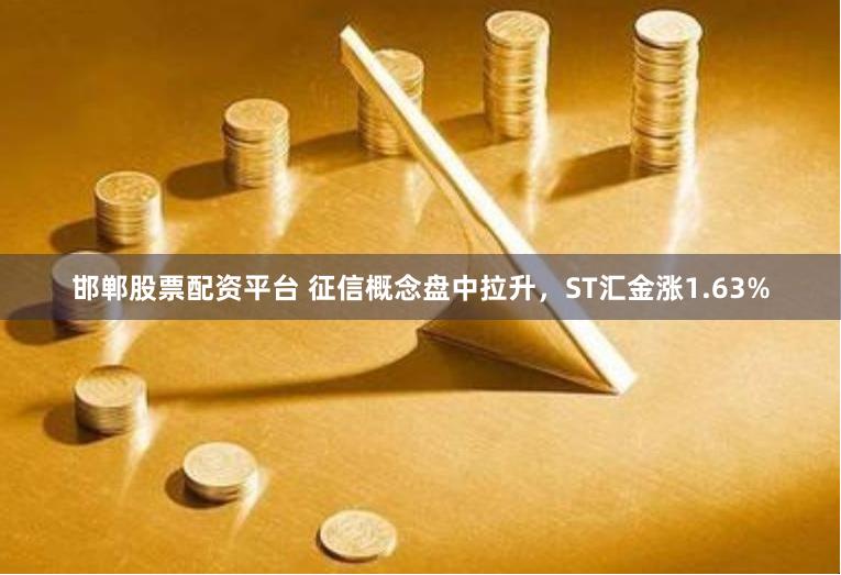 邯郸股票配资平台 征信概念盘中拉升，ST汇金涨1.63%